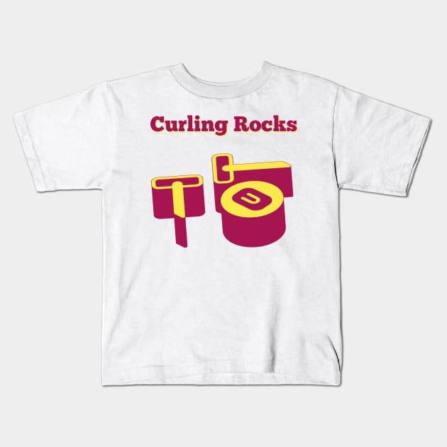 Curling rocks Kids T-Shirt by smkworld